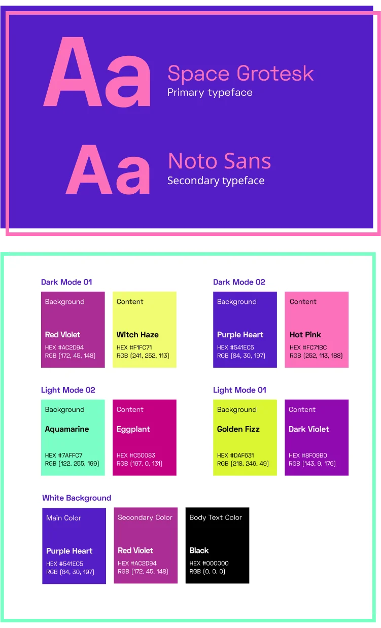 Typography and color combination preview