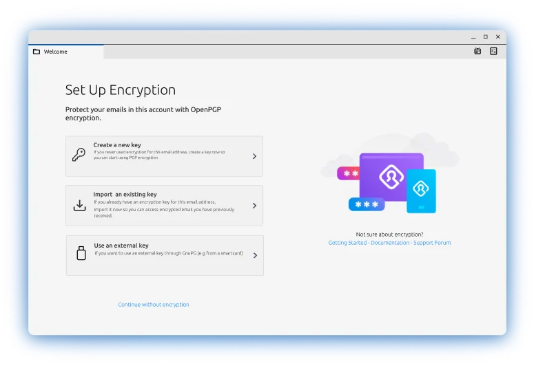 Set Up Encryption wizard Thunderbird